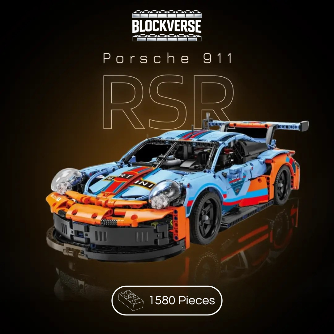 911 RSR Blau-Orange Modellbausatz (1580 Pieces)